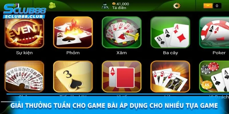giải thưởng tuần cho game bài sclub88